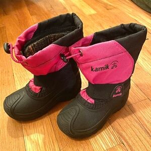 KAMIK Snowfox Snow Boots Toddler Girls 8T Pink Black Like new